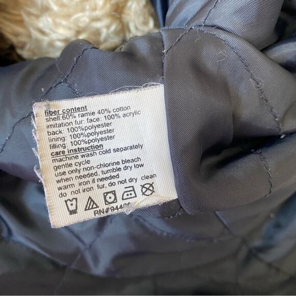 Esprit Penny Lane Denim Sherpa Trim Jean Coat Jacket size large quilted - Picture 9 of 10